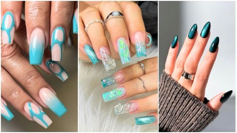 teal nails